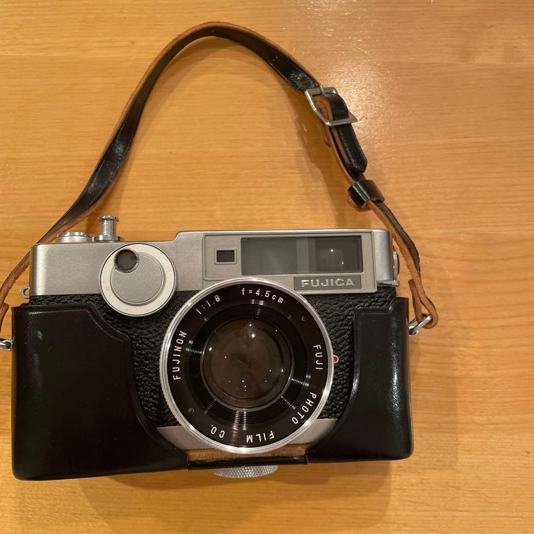 FUJICA V2フィルムカメラ レザーケース付き