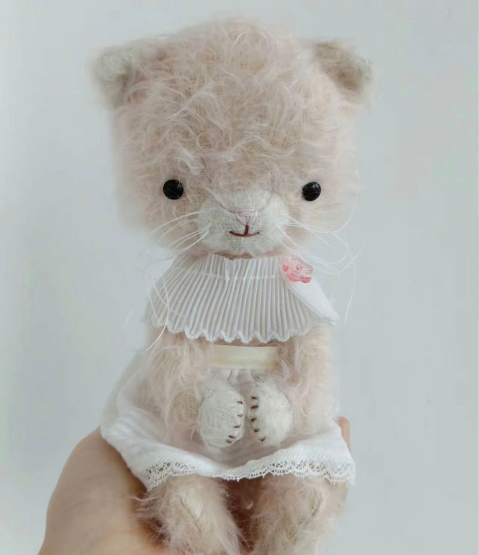 うさぎになりたいわたあめ仔猫 ぬいぐるみ 海外作家様 テディベア ハンドメイド