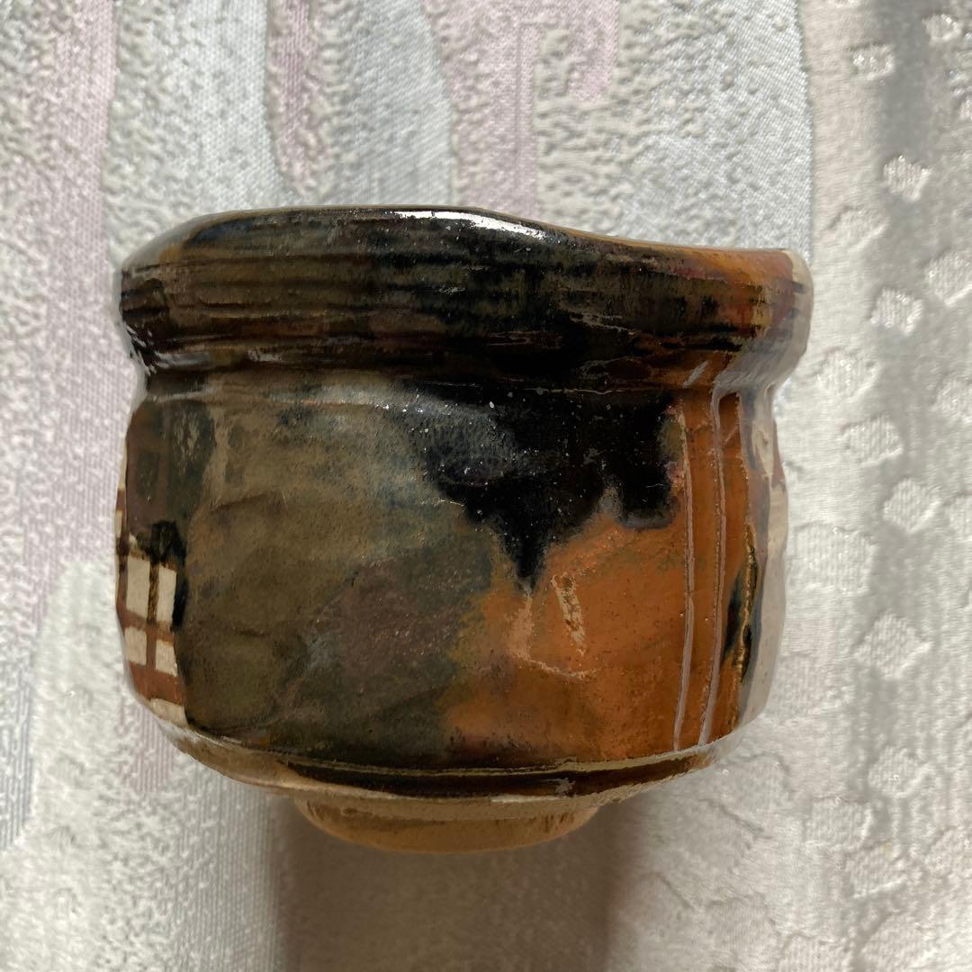 //ラン// 佐々木八十二　黒織部茶碗2脚セット　瑞光窯　￼