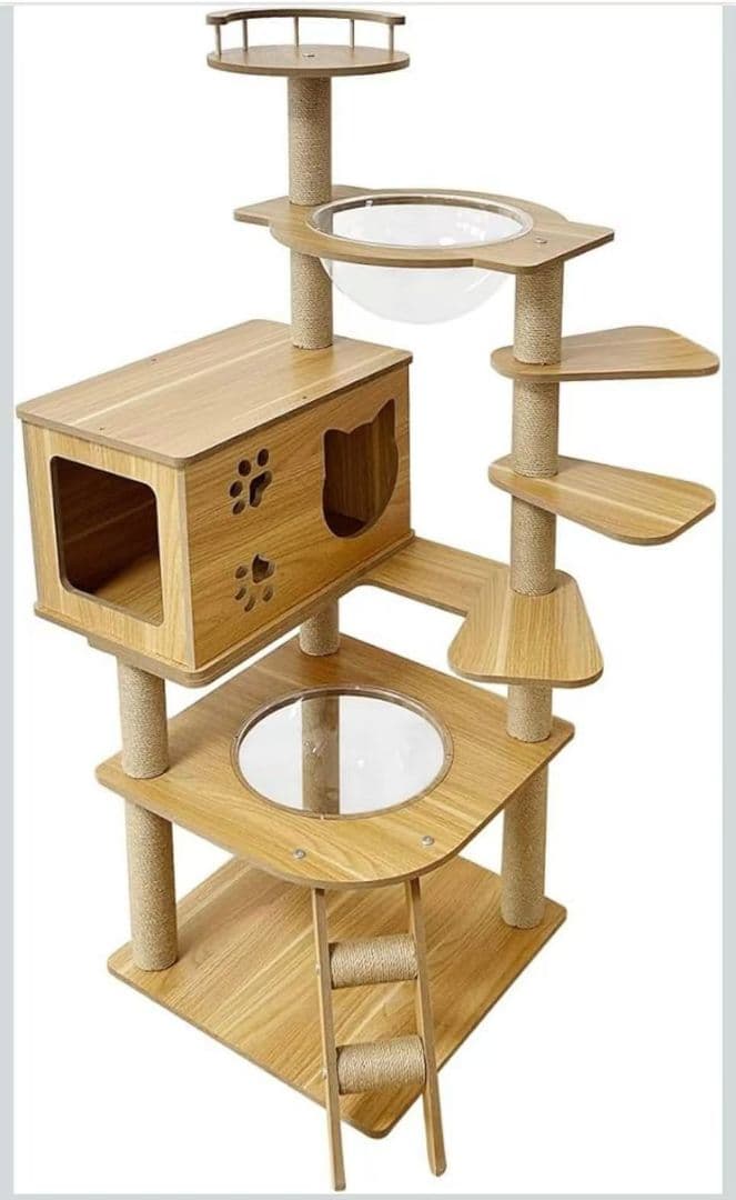 猫タワー a木製キャットタワー 据え置き シニア猫 太った猫