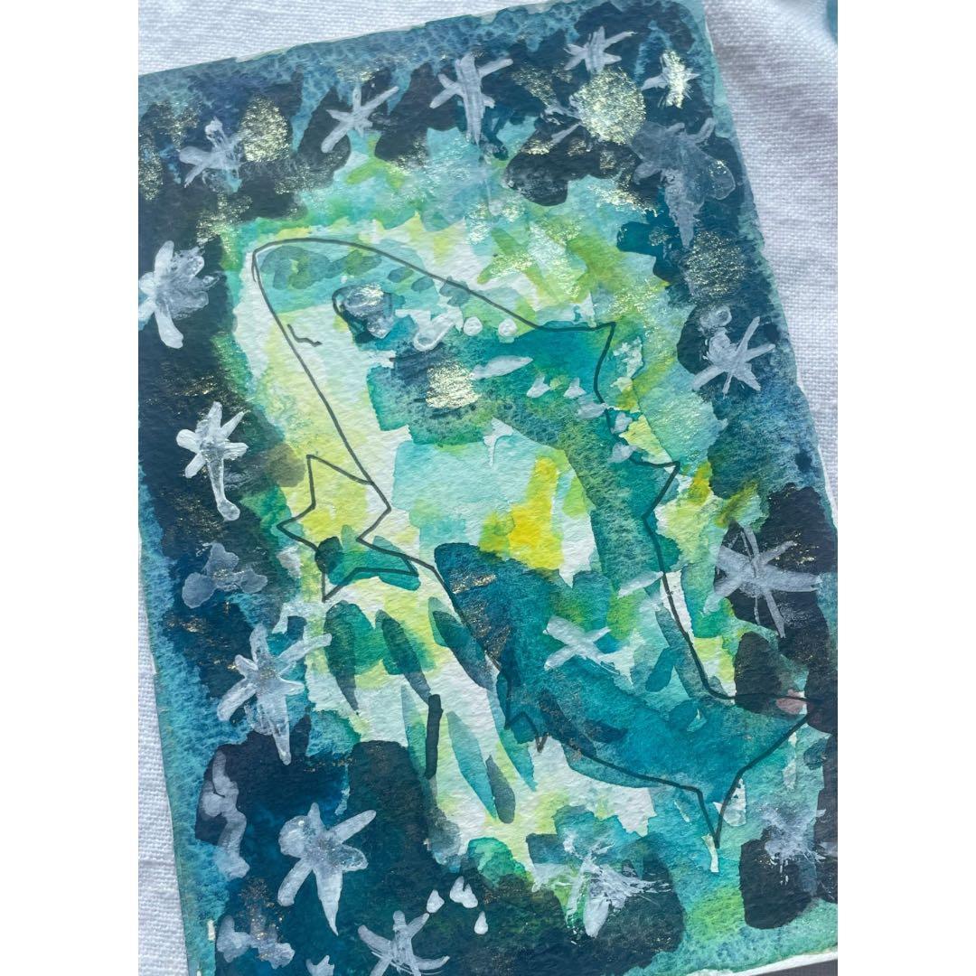 どんなに深海でも星は捨てないで/原画イラスト　サメ