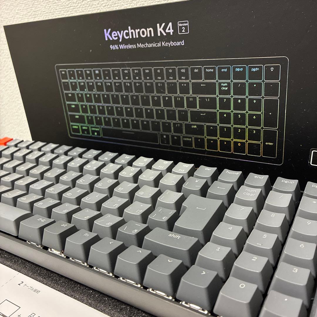 【Keychron赤軸】K4 version2ワイヤレスゲーミングキーボード