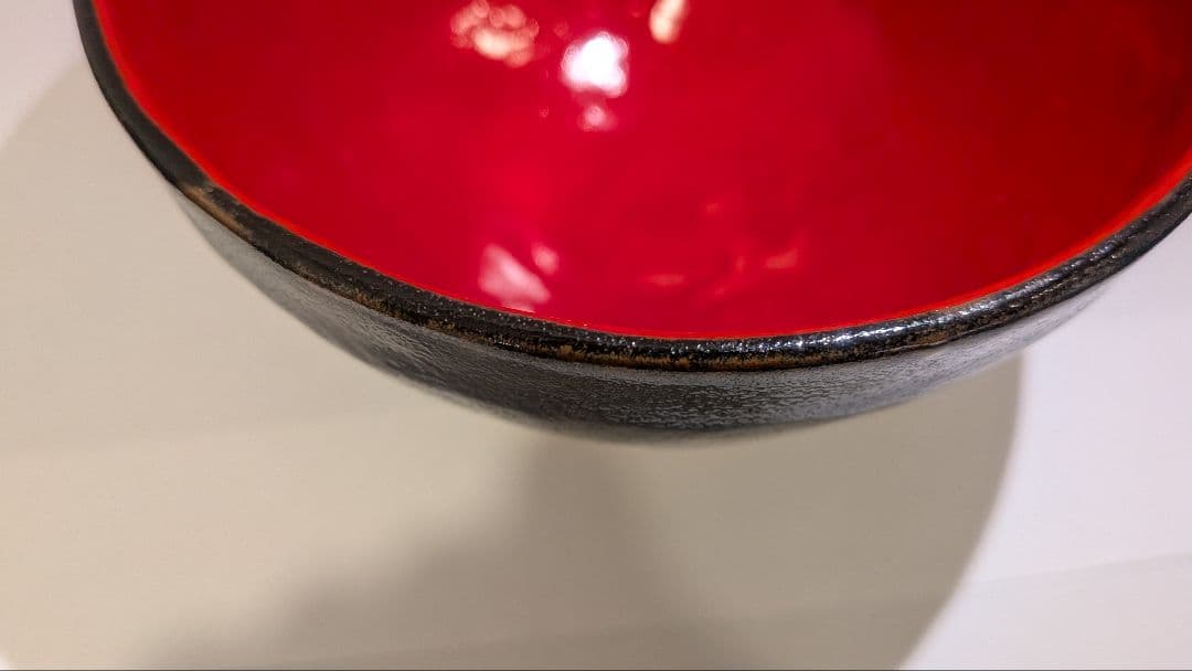瀬戸焼　鷺　黒茶碗　共箱　茶道具