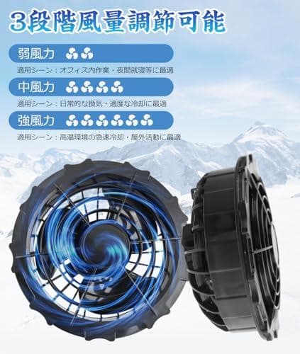迷彩 空調服ベスト ファン付き 大容量バッテリー付き 360°立体冷却 XL