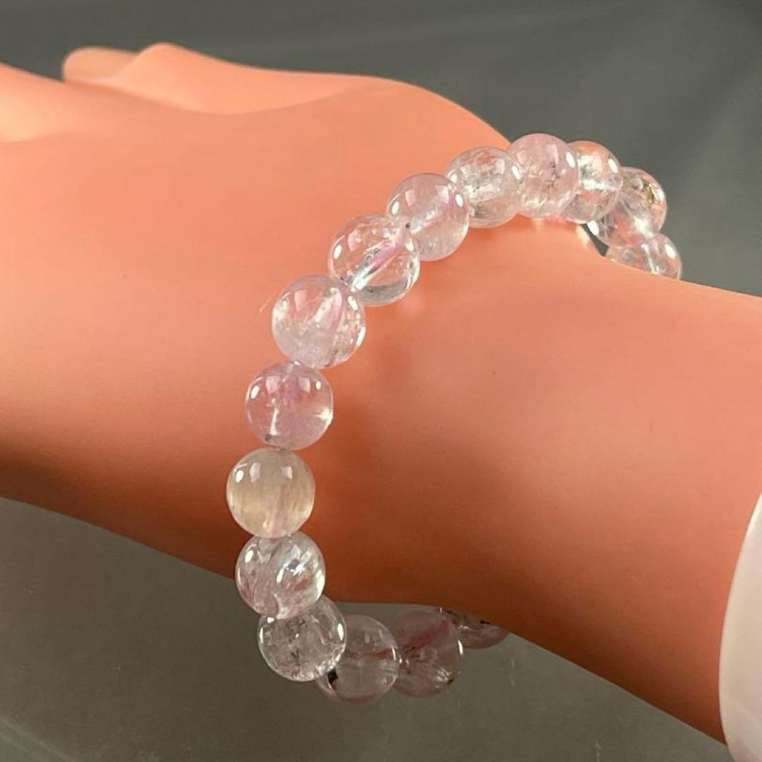 BRY0979⭐️クンツァイトブレスレット⭐️高品質天然石　パワーストーン　美品