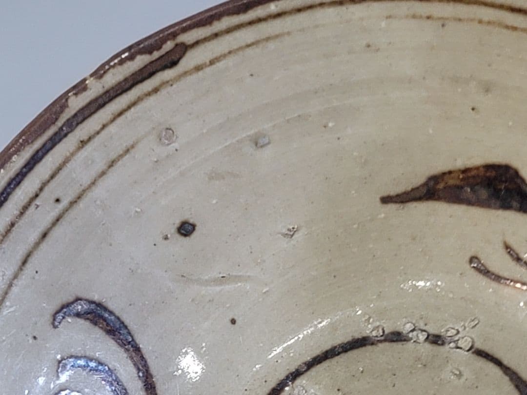 DT572 茶道具 馬目模様 絵高麗茶碗