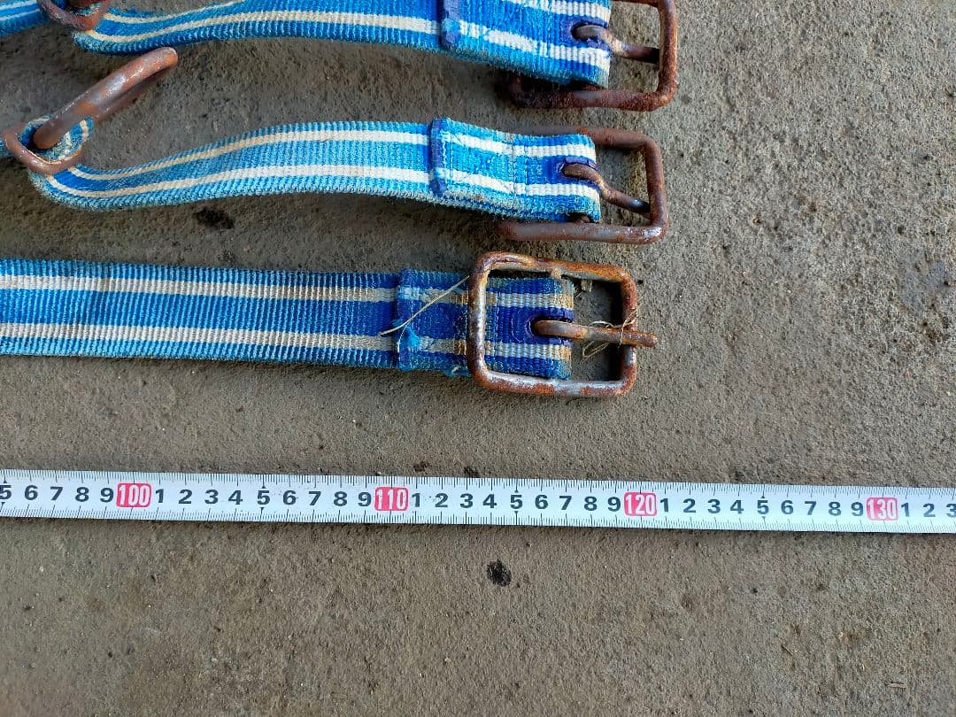 ナイロン製青と白ストライプ首輪　ベルト用途　10本セット