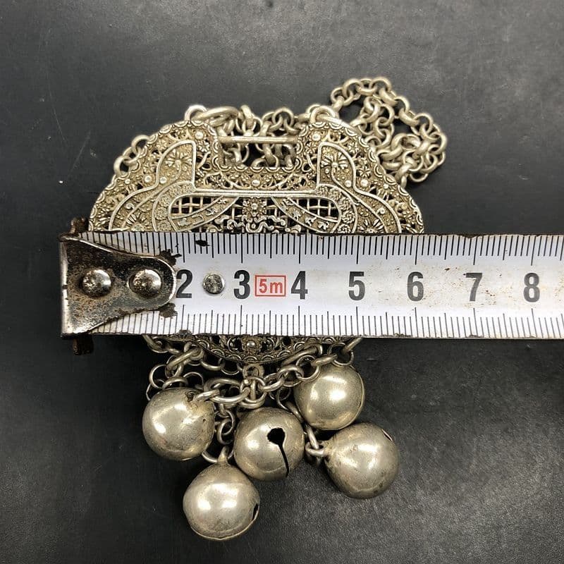 銅細工 両面龍鳳呈祥鎖圧 襟鎖 装飾品 工芸品 美術品 置物