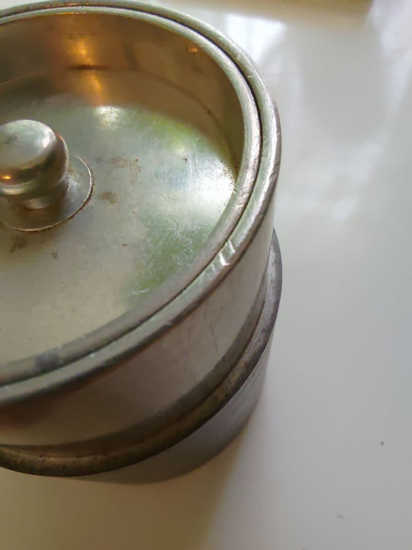 間村自造　茶筒　錫