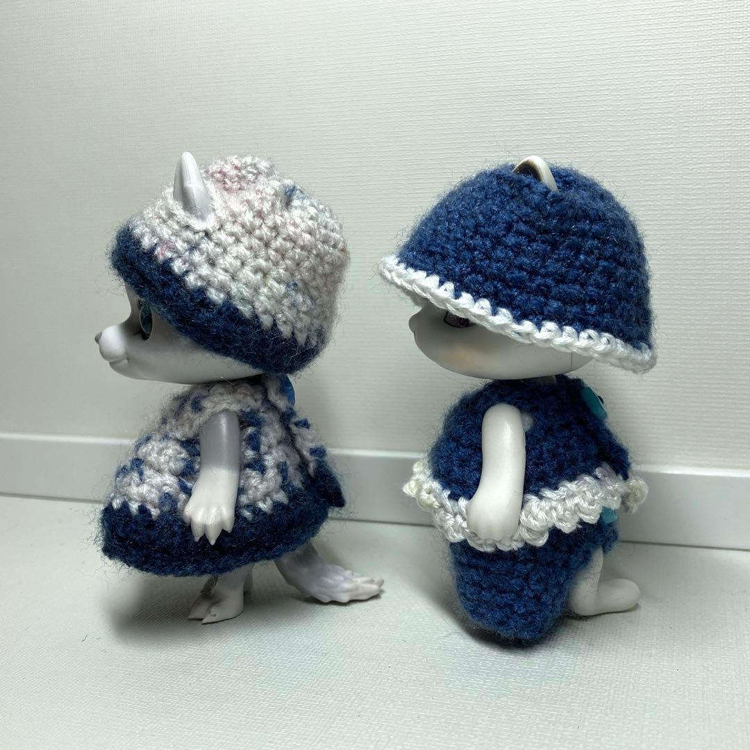【ご確認用】カプセルドール ねこ オオカミ きつね ブルーコーデ
