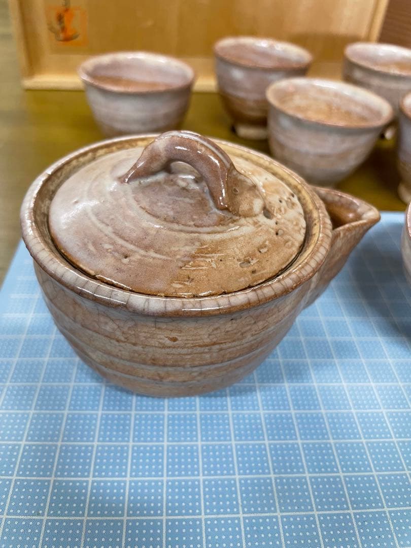 萩焼　茶器　峰雪【m1560 水尾峰雪？　煎茶器　茶器揃い　茶道　茶道 】