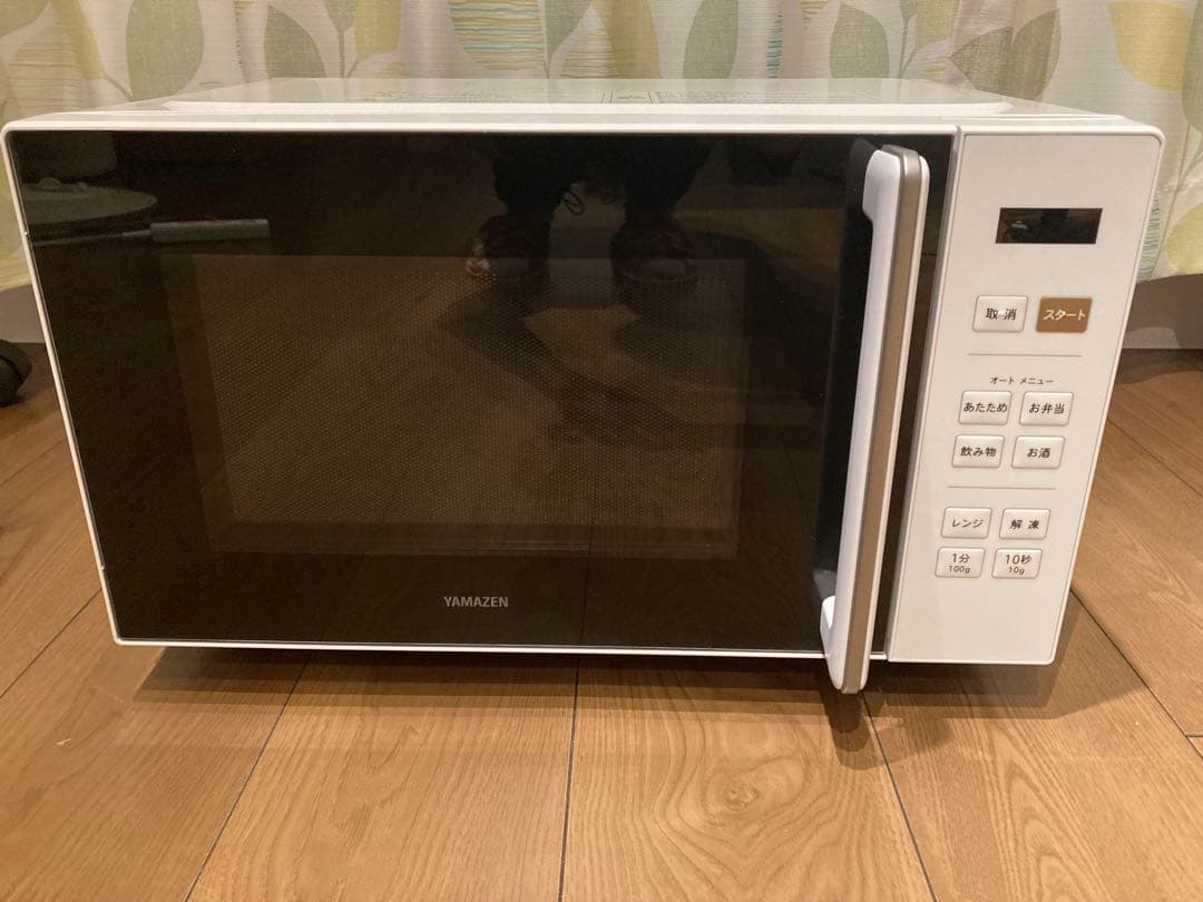 【美品】2024年製 山善 フラット電子レンジ PRW-F180(W)