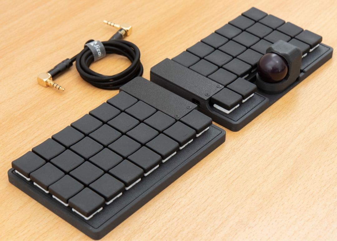 自作キーボード ortho47t キーキャップ キースイッチ TRRSケーブル付