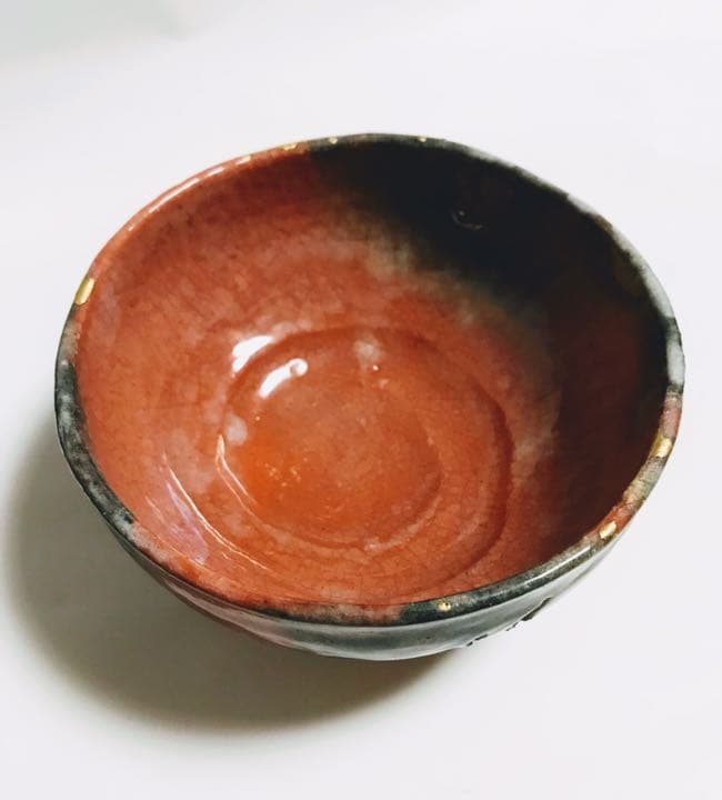 小川長楽作 毒湛筆刻入 逸品茶碗