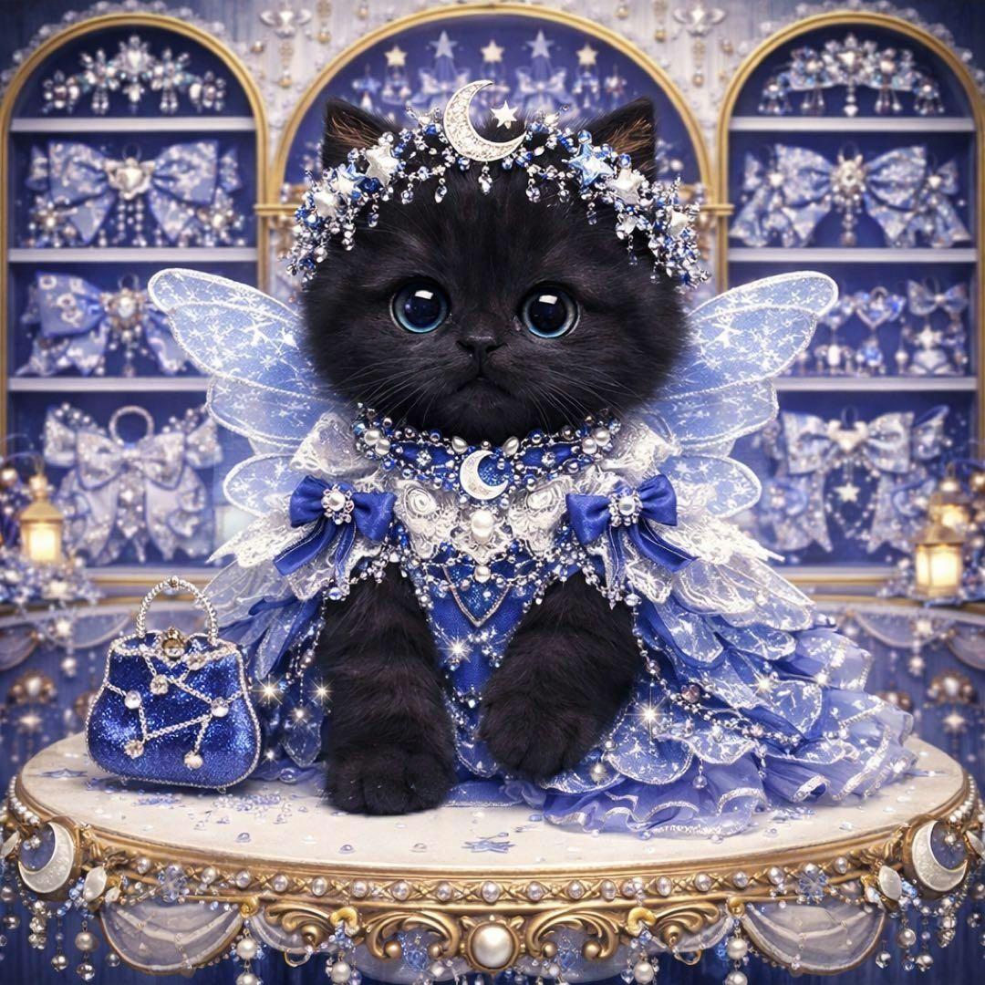 おしゃれなねこちゃんパネル生地　ハンドメイド