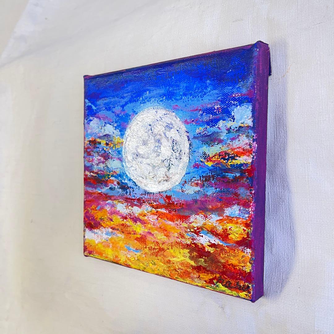 原画　【Moonlit Twilight 】15cm正方形キャンバス｜アクリル画