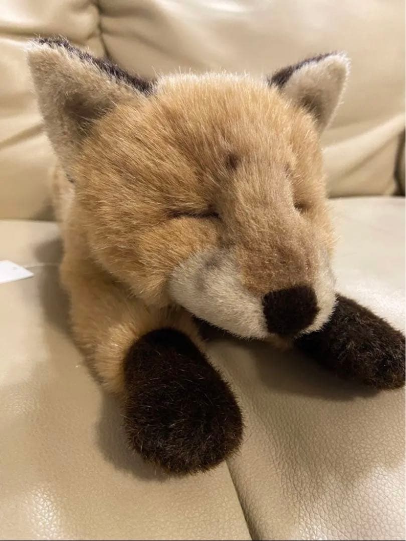 やまね工房 きつね ぬいぐるみ 落合けいこ ハンドメイド 手作り 狐 ねむり