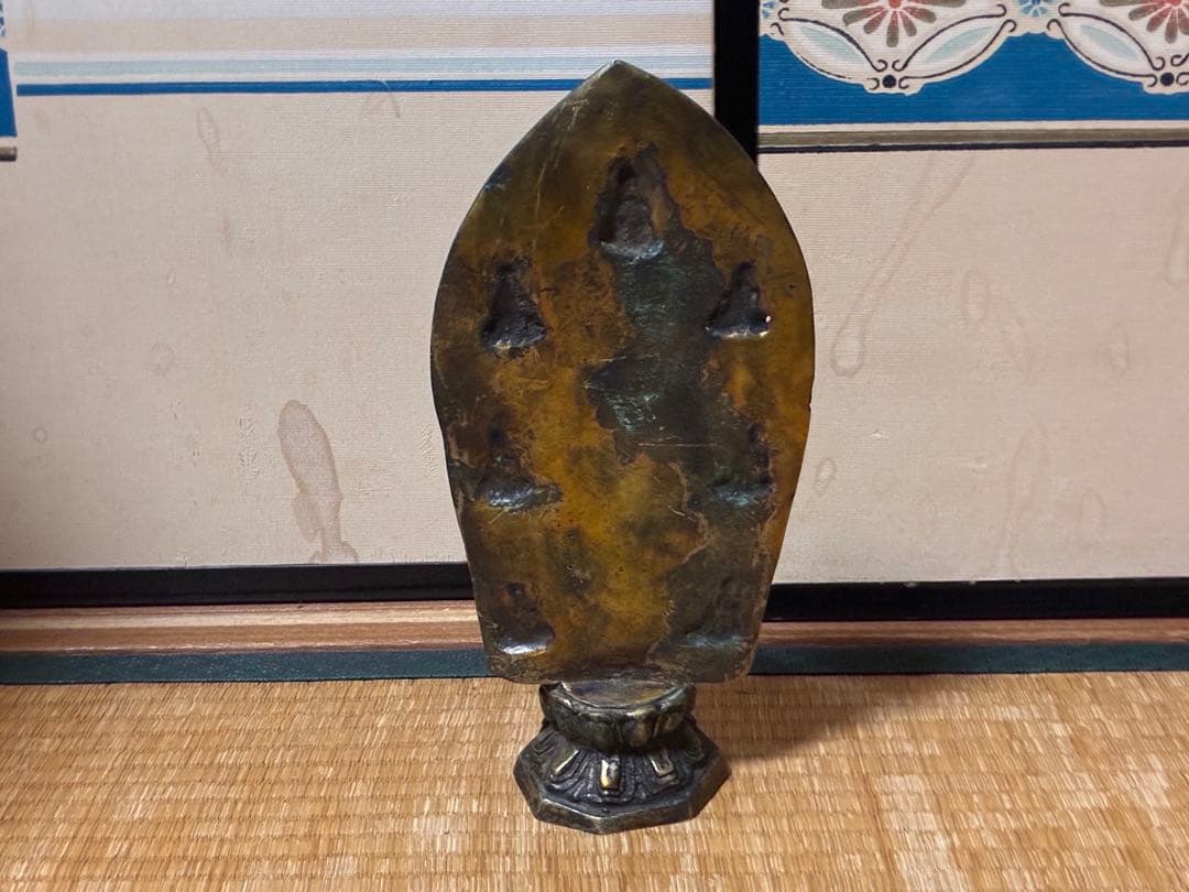 仏教美術 銅製 鍍金 塗金 仏像 時代物 中国 唐物 31.0㎝！
