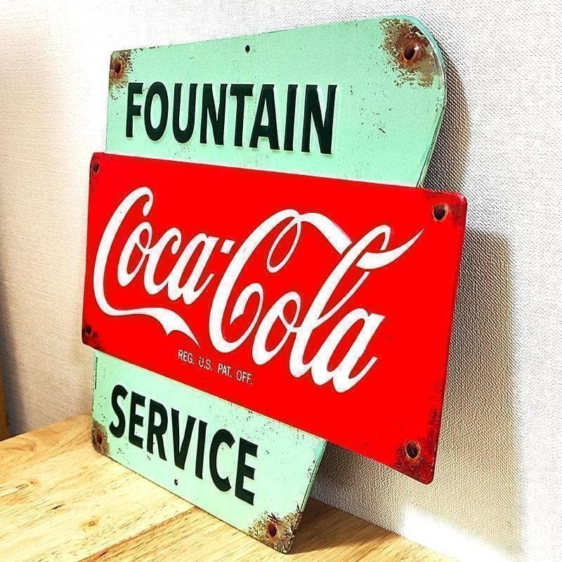 ブリキ看板 コカコーラ エンボスメタルサイン COCA-COLA ロゴ 壁飾り