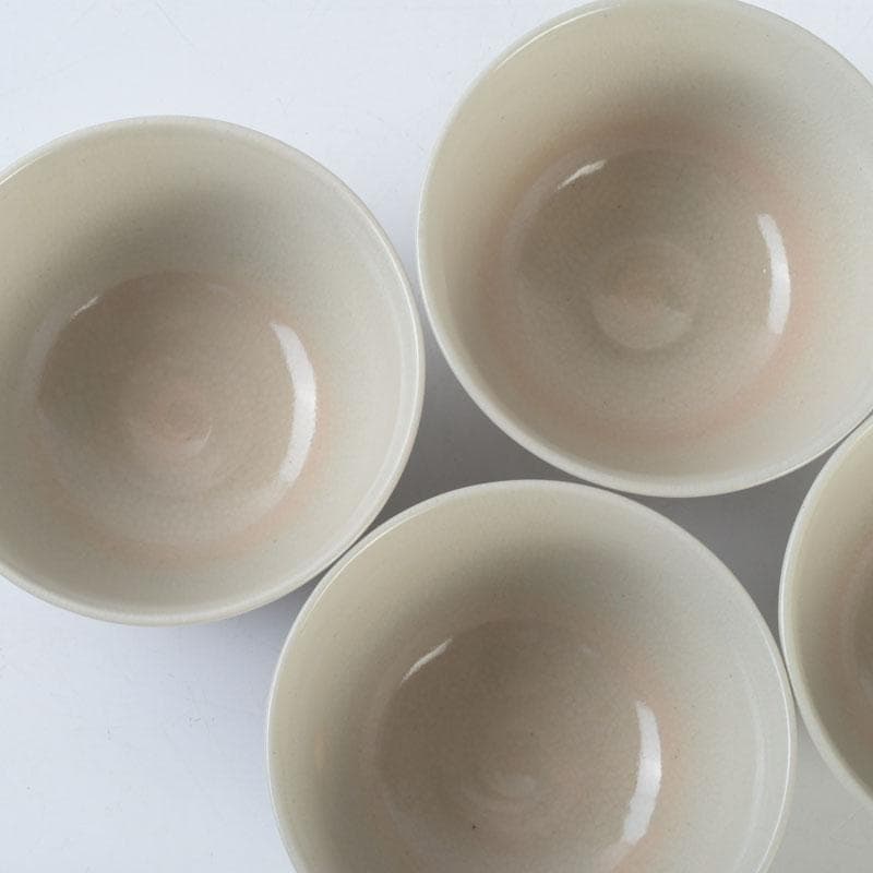 茶道具　京焼　加藤昌山作　色絵金彩　束熨斗文　数茶碗　四客　C　A68