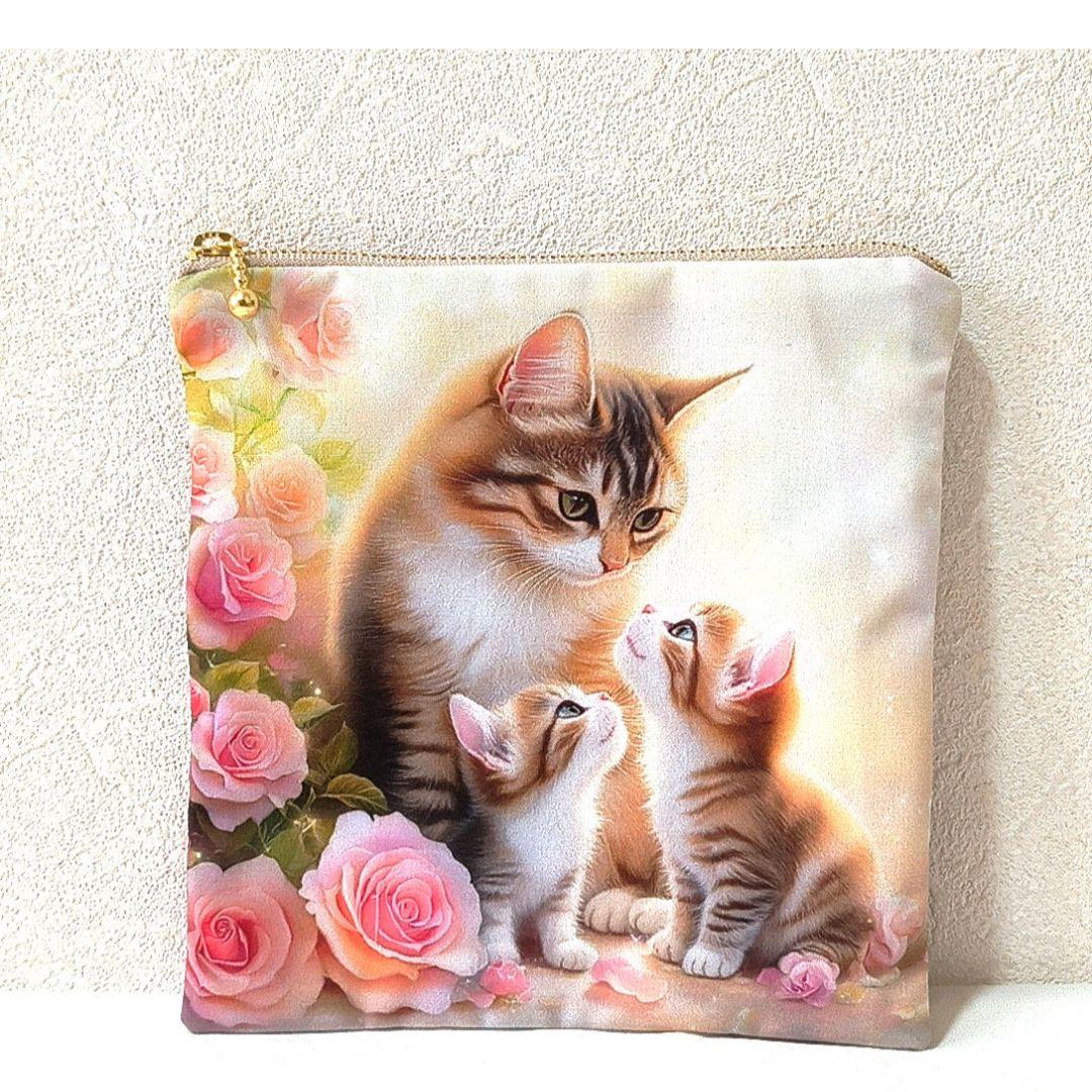 クロム様】ハンドメイドオーダー★猫&犬★フリル巾着&フラットポーチ　5点