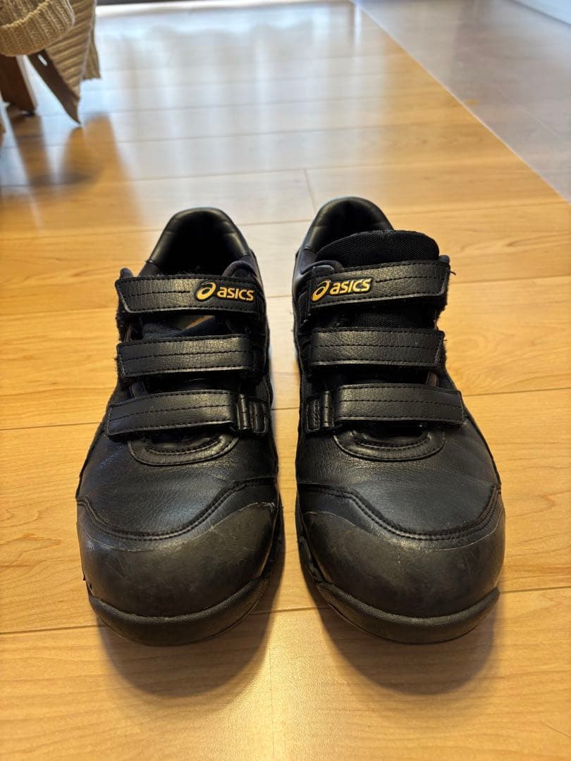 asics 黒 安全靴 ベルクロ