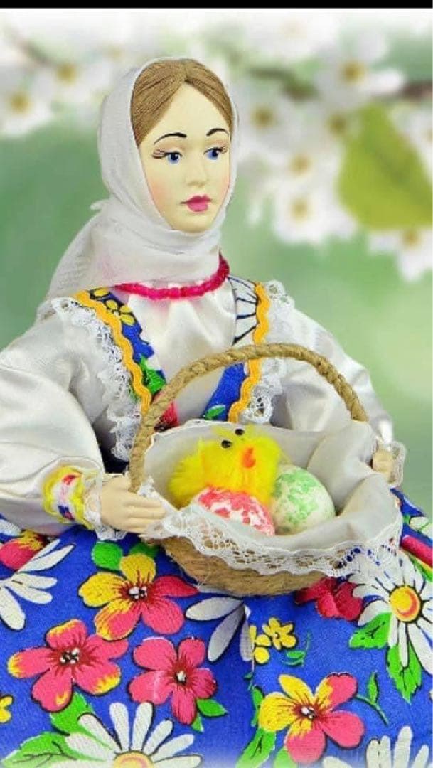 デザイナードールギフト カラフルな花柄の人形