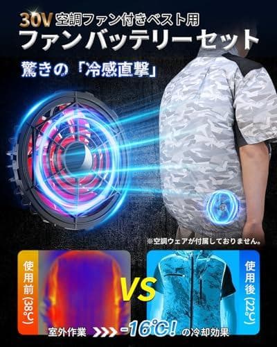 ファンバッテリーセット 空調作業服 30V 40000mAh 暑さ対策 グッズ