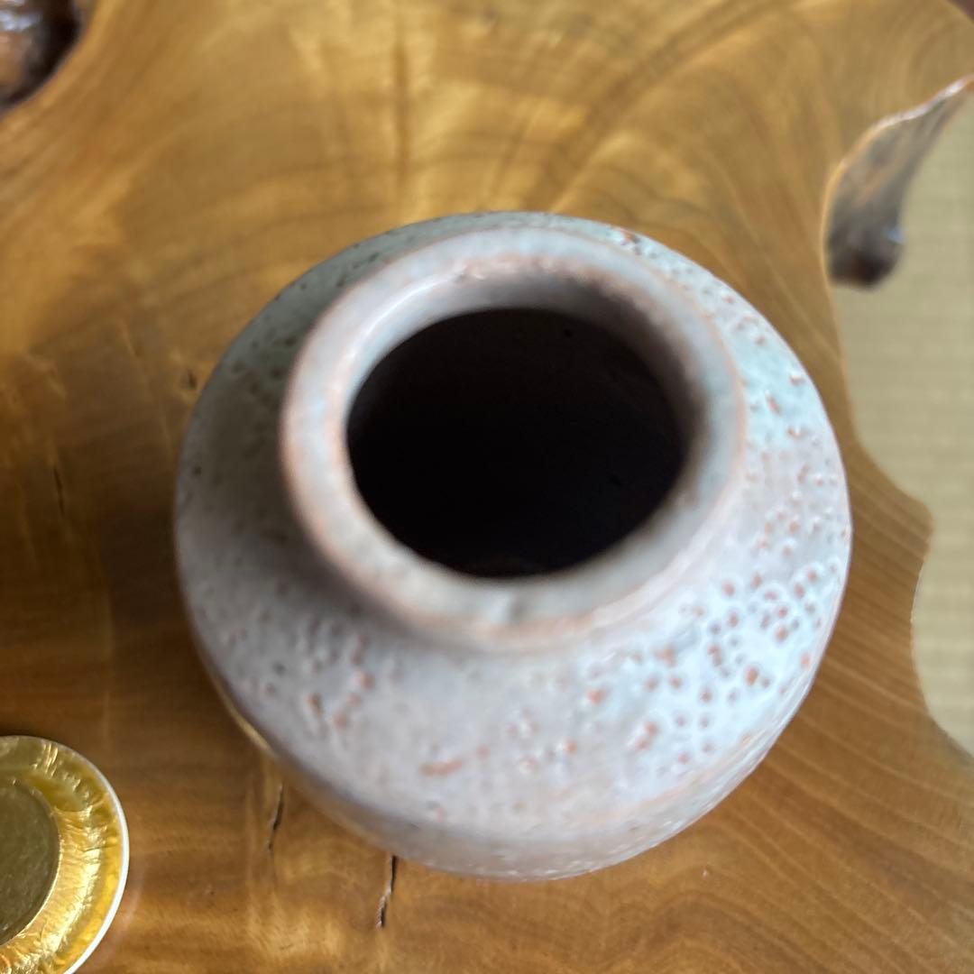越前絵唐津茶入 三好建太郎 仕覆付き 肩衝茶入 共箱 茶道具