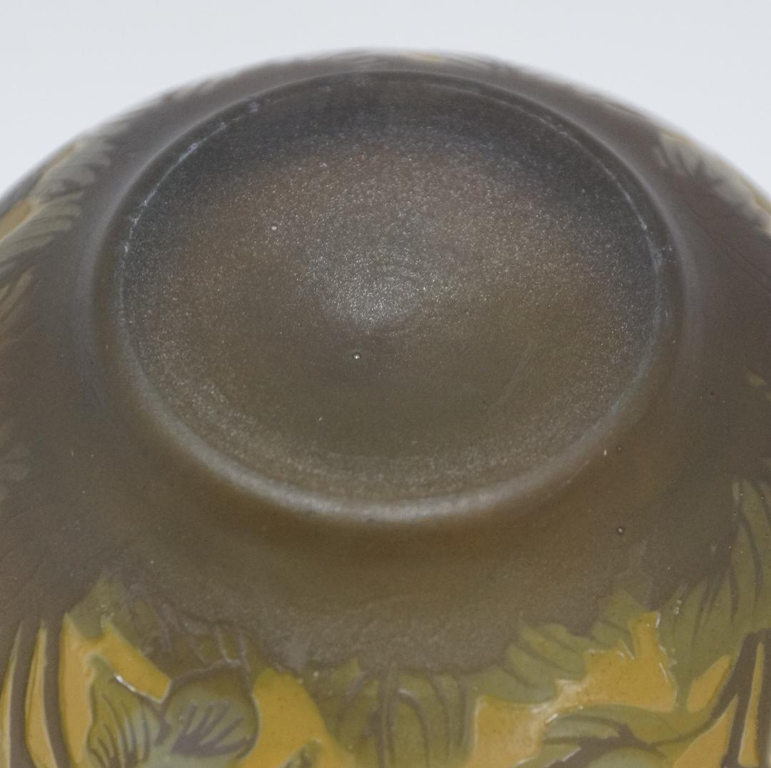【証明書】　エミールガレ 茶器　ボンボニエール　カメオ彫り　被せガラス