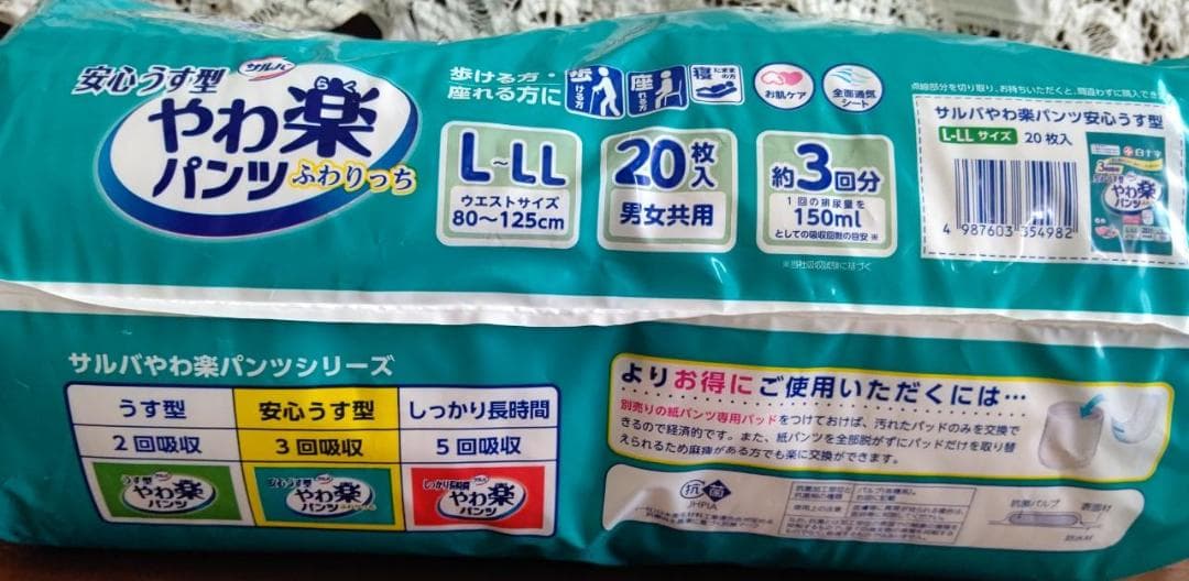やわ楽パンツ LLサイズ 20枚入り