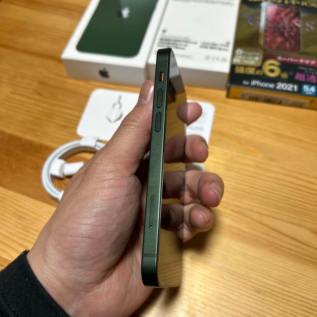 【週末出品】超美品iPhone 13 Mini 128GB グリーン　100%