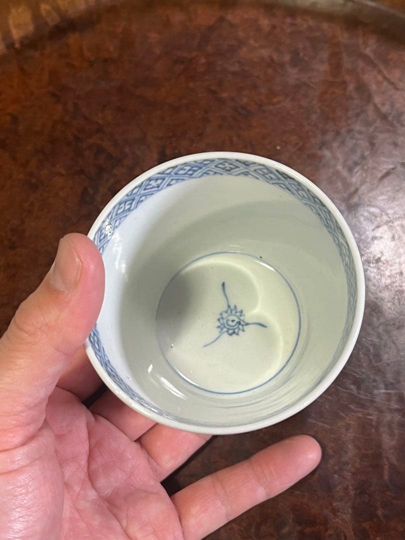 古伊万里　無傷完品　海底　貝　海藻　そば猪口　蕎麦猪口　そばちょこ　民藝　民芸