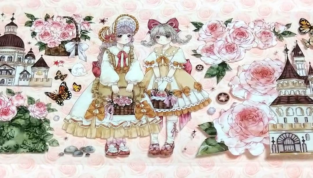 廃盤品✩J942＃玫瑰庄园物语(PET)mooka切り売り海外人物マステ女の子