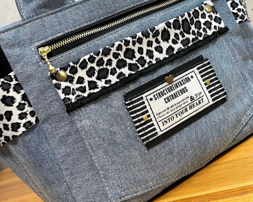 デニムリメイクバッグ（L）No.979☆ハンドバッグ　マザーズバッグ