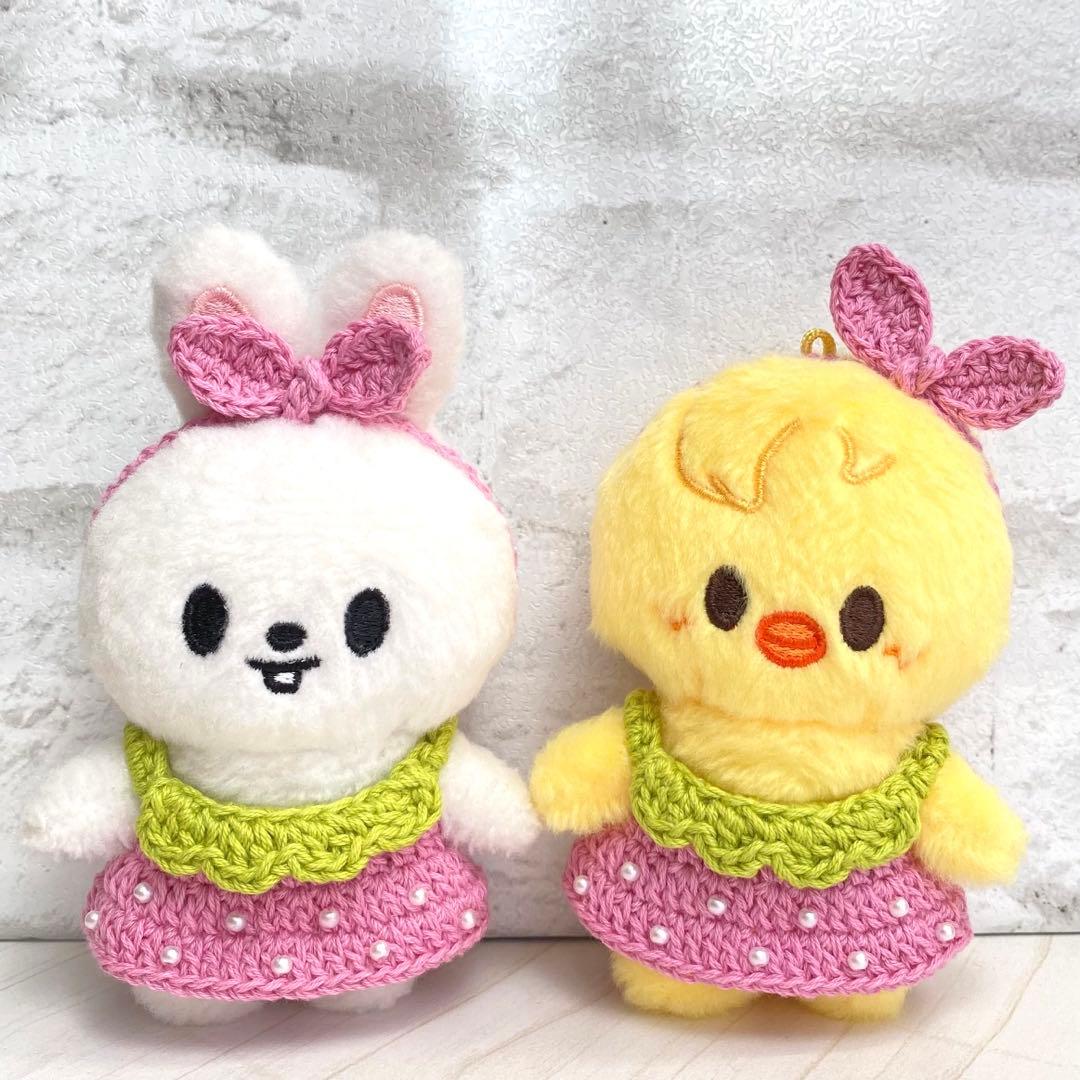 SKZOO 10cm ぬい服 いちごワンピース＋リボンセット