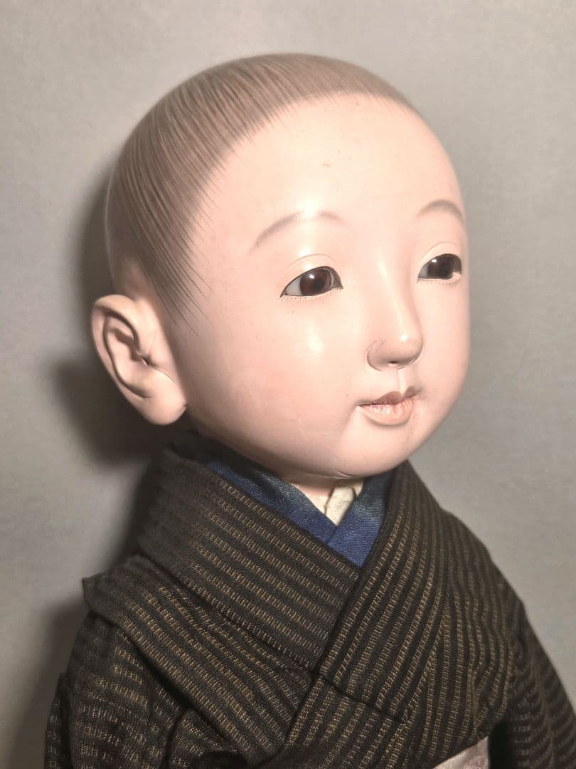 古い小さめの市松人形　男の子　公風作