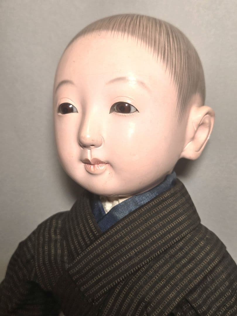 古い小さめの市松人形　男の子　公風作