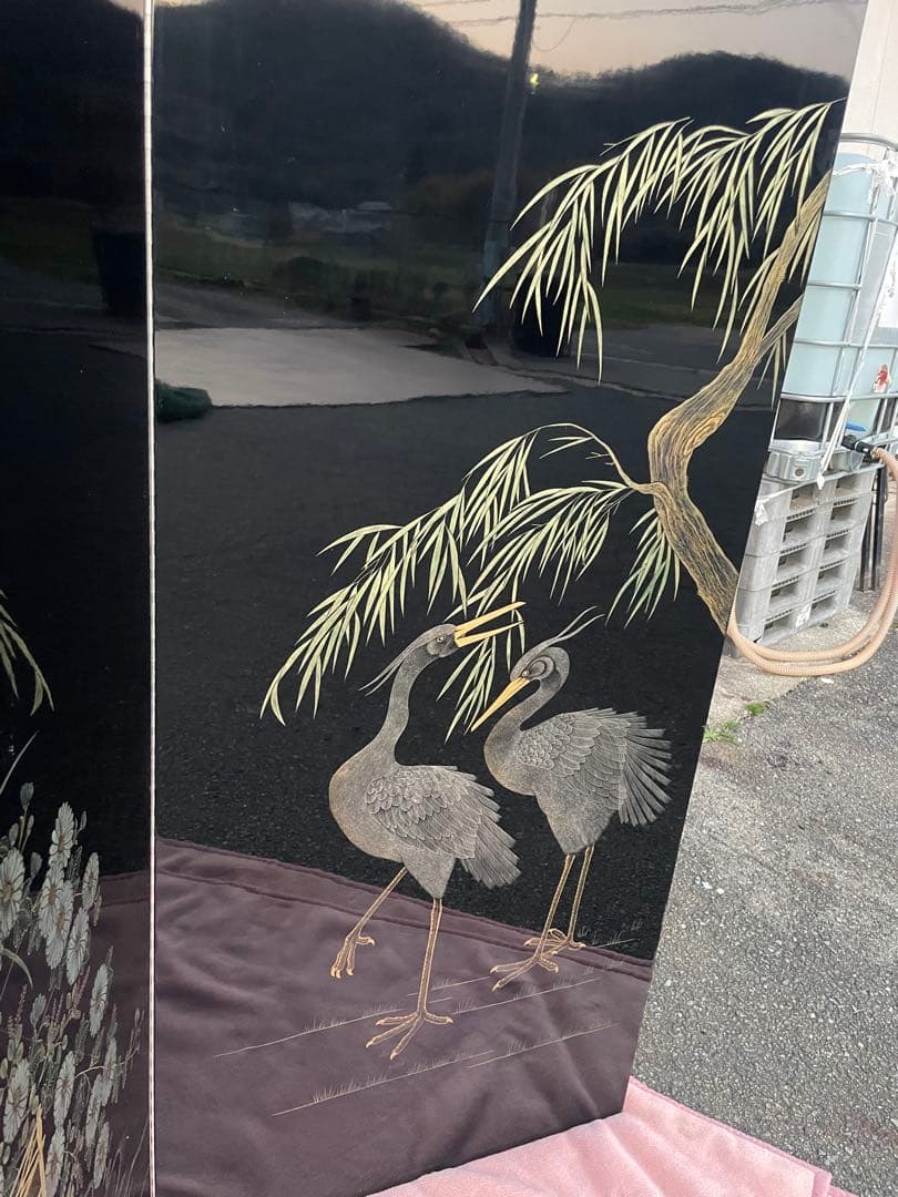 美品　加賀蒔絵師 大下香仙（造）蒔絵屏風　ついたて　衝立　木工芸 漆工芸 漆芸