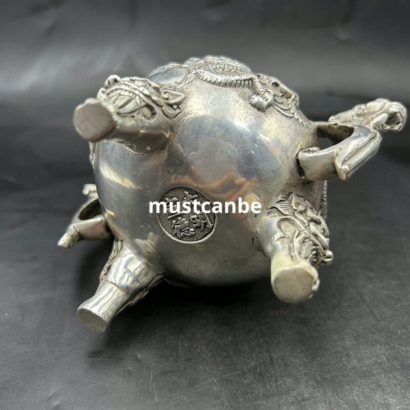 香炉 二龍戯珠銅香炉 香道具 茶道具装飾品 工芸品 置物