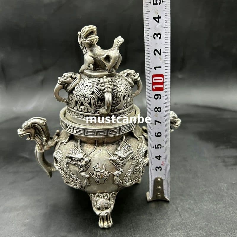 香炉 二龍戯珠銅香炉 香道具 茶道具装飾品 工芸品 置物