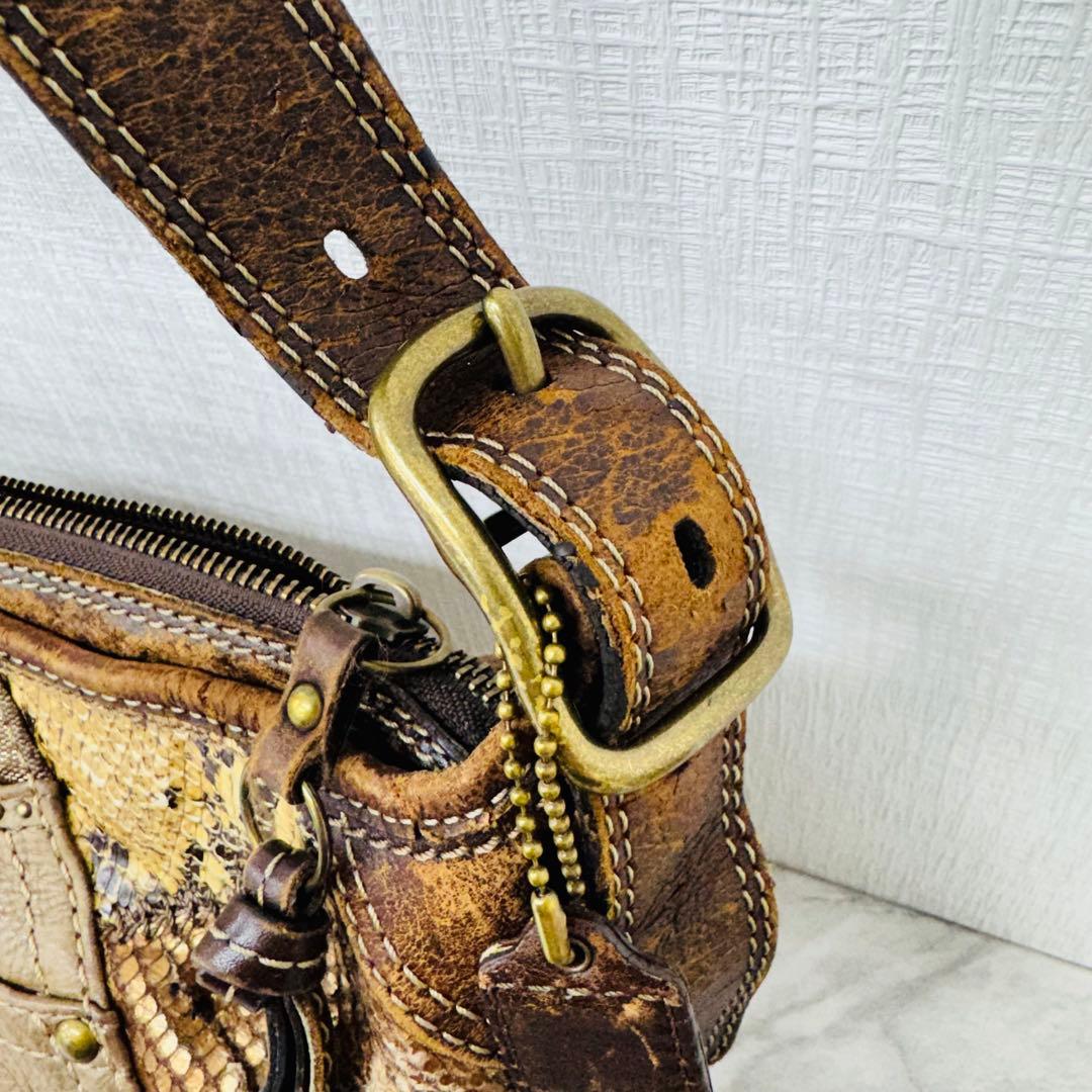 ✨COACH✨コーチ✨シグネチャー✨レオパード✨パッチワーク✨ショルダーバッグ✨