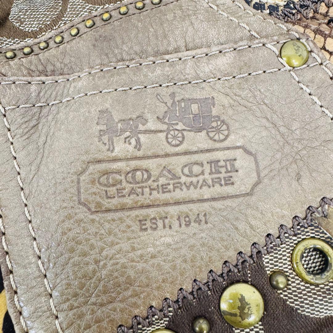 ✨COACH✨コーチ✨シグネチャー✨レオパード✨パッチワーク✨ショルダーバッグ✨
