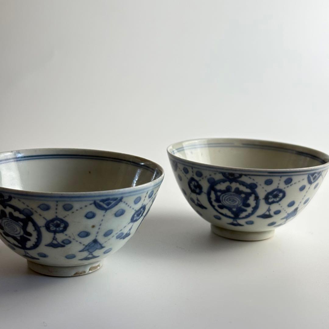 古伊万里 染付 茶碗 湯呑み 小鉢 茶器 茶道具 古染付 古美術品