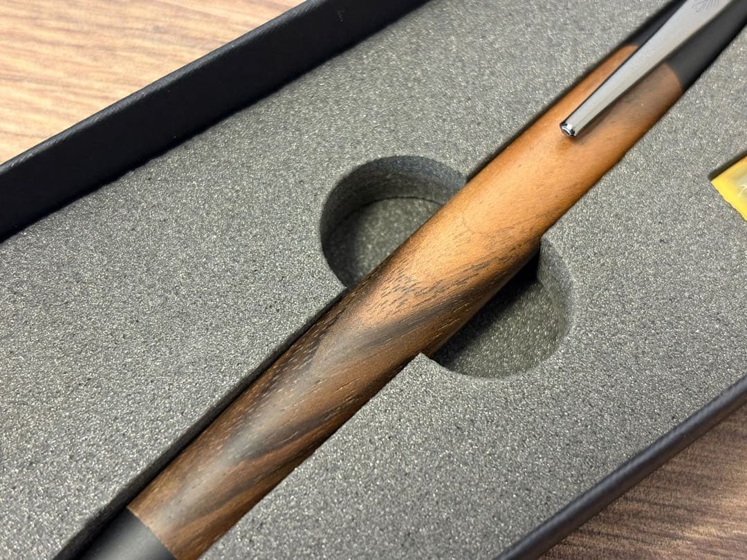 【新品未使用】野原工芸 トルコウォールナット シャーペン（ネオブラック）