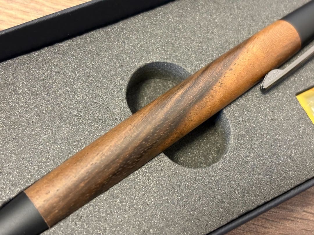 【新品未使用】野原工芸 トルコウォールナット シャーペン（ネオブラック）