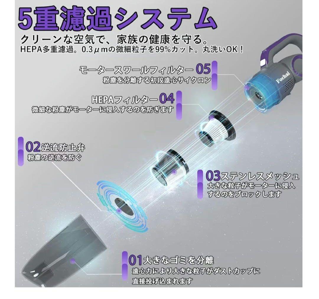 掃除機 コードレス 強力吸引 35分間稼働 0.5kg超軽量 新生活