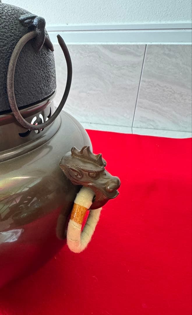 鬼面風炉釜　茶道具