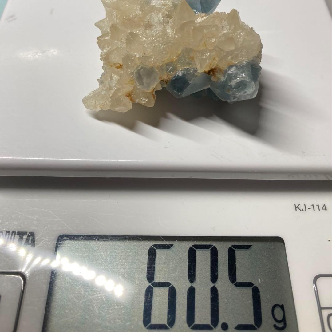 カルサイト　セレスタイン　共生鉱　アフガニスタン　60.5g セレスタイト