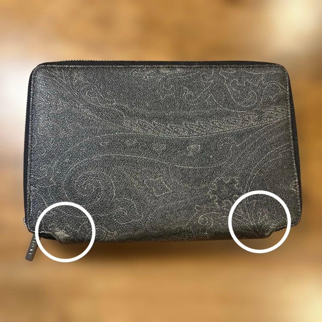 エトロ ETRO ペイズリー柄 ダブルファスナー オーガナイザー